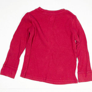 BABY GAP Boys Waffle Knit Solid Red Long Sleeve